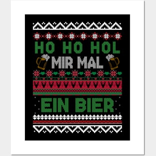 Ho Ho Hol Mir Mal Ein Bier Funny Christmas Ugly Christmas Sweater Xmas Posters and Art